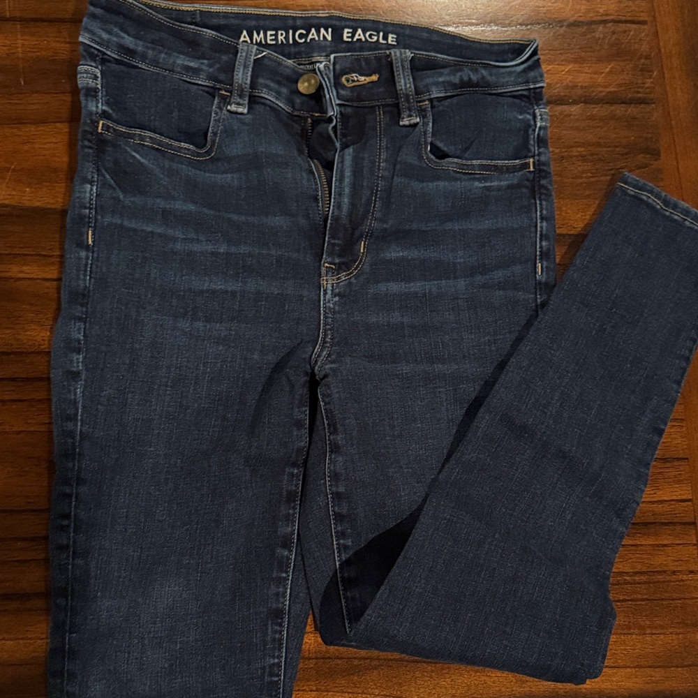 American Eagle Outfitters Women's Dark Blue Skinny Jeans